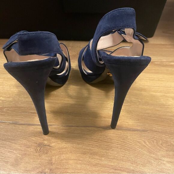 Women’s Blue Suede Strappy 5 inch Heel Size 39 EU - Picture 9 of 12